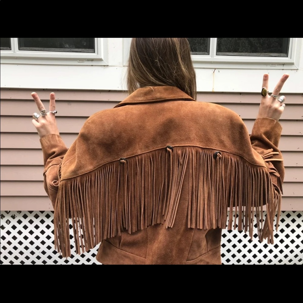 Vintage 1980s Yearbook suede fringe jacket
